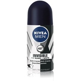 NIVEA MEN Deodorant Invisible For Black & White Power (1 x 50 ml), Deodorant für Herren, gegen weiße und gelbe Flecken, Anti-Transpirant für Achseln, 48-Stunden-Schutz