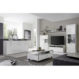 Livetastic Wohnwand Grau, Silberfarben, Weiß , 301x201x52 cm