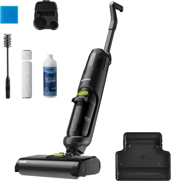 Eureka kabelloser Nass-/Trockensauger, Mopp- und Staubsauger mit Selbstreinigungssystem, leichter Staubsauger für Hartholzböden, geeignet für Haustiere und klebrigen Schmutz, Schwarz, NEW400