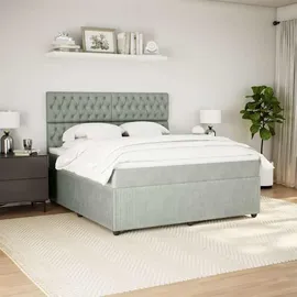 vidaXL Boxspringbett 180 x 200 cm Hellgrau