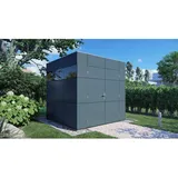 BERTILO Gartenhaus HPL 1 Anthrazit-Weiß 228 cm x 230 cm FSC®