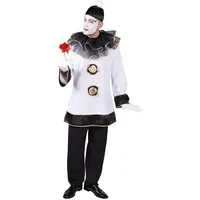 M218269-S weiß-schwarz Herren Pierrot Clown Kasper Kostüm Gr.S
