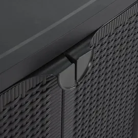 vidaXL Gartenschrank 0,65 x 0,45 x 0,88 m PP Rattan schwarz