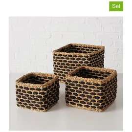 Boltze Dekorative Körbe NURA 3er-Set 37 x 22 x 20 cm braun