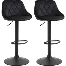 Homcom Barhocker 2er-Set Höhenverstellbar Schwarz