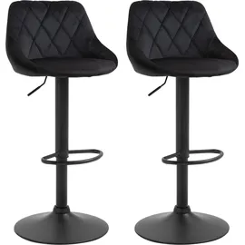 Homcom Barhocker 2er-Set Höhenverstellbar Schwarz