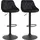 Homcom Barhocker 2er-Set Höhenverstellbar Schwarz