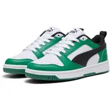 Puma Rebound V6 Lo Jr Sneaker, White Black Archive Green, 38