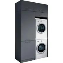 laundreezy Mehrzweckschrank-Set 128 x 238 x 68 cm Grau