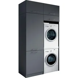 laundreezy Mehrzweckschrank-Set 128 x 238 x 68 cm Grau