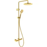 Duravit Duschsystem 1000 MinusFlow Ausl. 354mm, m Brausethermostat, Gold poliert