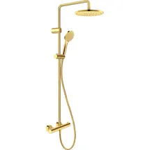 Duravit Duschsystem 1000 MinusFlow Ausl. 354mm, m Brausethermostat, Gold poliert