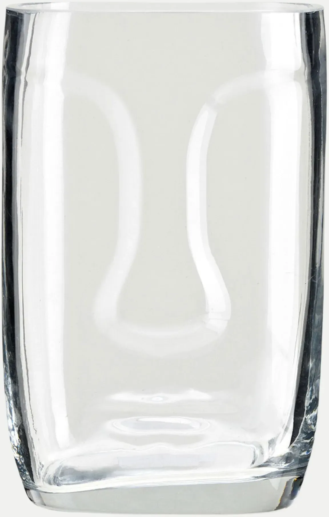 Gesichts-Vase aus Glas - H 20cm Weiß