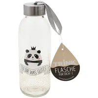Dekohelden24 ***Trinkflasche aus Glas für umweltbewusste Genießer, Fassungsvermögen 400