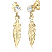 Elli Ohrhänger Feder gold 925 Sterling Silber onesize