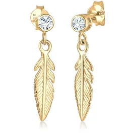 Elli Ohrhänger Feder gold 925 Sterling Silber onesize