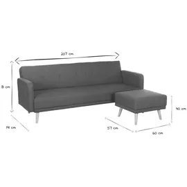 miliboo Skandinavisches Eck-Schlafsofa entenblau ULLA