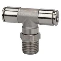 Riegler T-Steckverschra., drehbar, R 1/8 a., Schl.- Ø6, 15bar, ES 1.4404