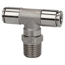Riegler T-Steckverschra., drehbar, R 1/8 a., Schl.- Ø6, 15bar, ES 1.4404