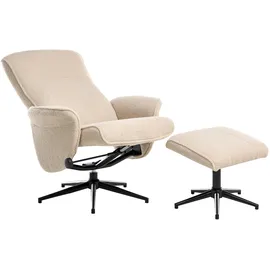 Beliani Fernsehsessel JAPET Bouclé 0 x 0 x 0 cm Beige mit verstellbarer Rückenlehne