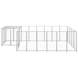 vidaXL Hundezwinger Silbern 8,47 m2 Stahl