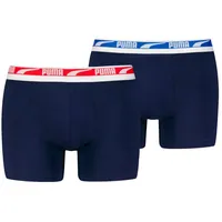 Puma 2P Men Multi Logo Boxer Marine Baumwolle Small