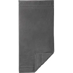 Badetuch EGERIA "Micro Touch", grau, B:70cm L:140cm, Walkfrottee, Obermaterial: 100% Baumwolle, Handtücher (Packung), Uni Programm mit Streifenbordüre, extrem saugfähig, reine Baumwolle