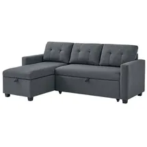 VitaliSpa Ecksofa Campina, Grau, 226 x 161 cm L-Form