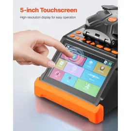 Vevor Glasfaser Spleißgerät, 6 Motoren, Fusionsspleißgerät, Kern-/Mantelausrichtung, 6 s Spleißen, 13 s Aufheizen, Touchscreen, 3-in-1-Fusion Splicer, 7800 mAh Akku für SM MM DS NZDS