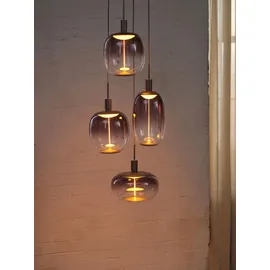 Osram Decor Pendelleuchte Needle Plate 4xE27, dunkelgrau, Stahl, 2m Textilkabel, minimalistisch, Dark Gray