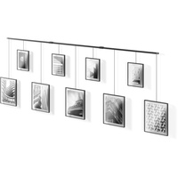 Umbra Exhibit Foto Collage, Flexibles Bilderrahmen-Set zur Horizontalen und Diagonalen Anbringung, 9 Rahmen, Schwarz