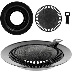 EVOCAMP Grillplatte für Gaskocher rund 32 cm, antihaftbeschichtete Grillpfanne, BBQ Outdoor Zubehör