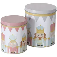 Mambocat 2tlg Set Gebäckdosen Archie rund 11&13,5cm Metall Plätzchenbox