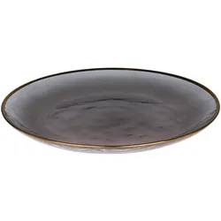 Chic Antique Teller mit Goldrand, H2/D27 cm grau