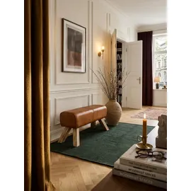 KADIMA DESIGN Sitzhocker Leder 90 x 30 x 43 cm Braun