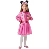 Rubie ́s Kostüm Disney's Minnie Maus Rennfahrerin - Kinderkostüm, Disneys bekannte Maus im Roadster-Look rosa 104