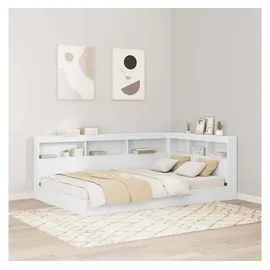 vidaXL Aufbewahrungskopfteil mit Regal Weiß 207,5 x 137,5 x 76,5 cm
