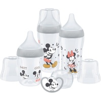 NUK Disney Mickey Mouse & FRIENDS 4-tlg. Babyflaschen-Set Perfect Match ab Geburt, transparent