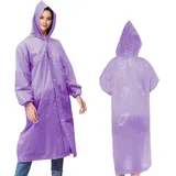 LURNODY 2er Set (Erwachsener + Kind) Regenponcho Damen, Regenponcho Wiederverwendbar, Geeignet für Reisen, Konzerte, Rennen,Usw(Weiß,Rosa,lila) (DE/NL/SE/PL, Alphanumerisch, S, 3XL, lila)