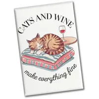 Speecheese Katzen & Wein Souvenir Souvenir Magnet für Katzen-