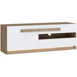 Forte Attention TV-Board 139,9 cm Beige/Weiß Metall/Spanplatte/Holzwerkstoff