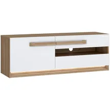 Forte Attention TV-Board 139,9 cm Beige/Weiß Metall/Spanplatte/Holzwerkstoff