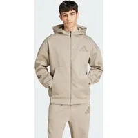 Adidas Z.N.E. Zip-Hoodie, Recycelter Polyester, Beige - L - Tall