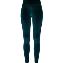 URBAN CLASSICS Ladies High Waist Velvet Leggings in teal L