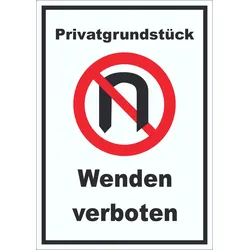 Privatgrundstück Wenden verboten Aufkleber A5 (148x210mm)