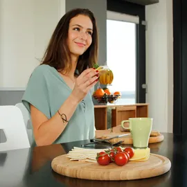 Relaxdays Frühstücksbrettchen Set 30 cm,