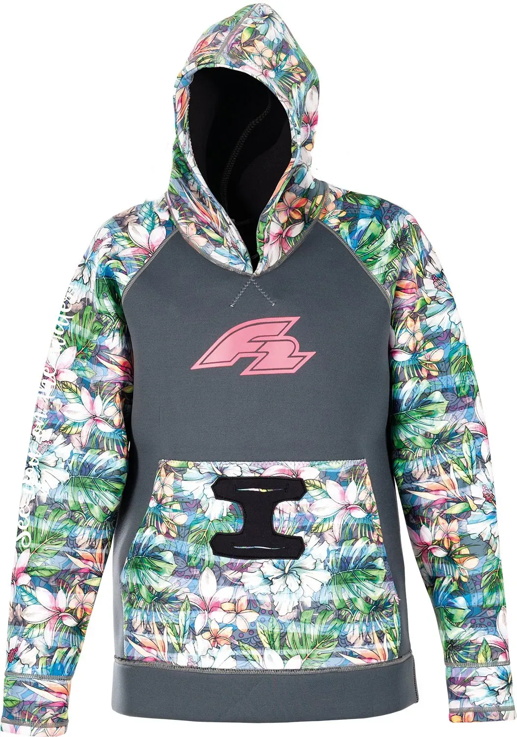 F2 Neopren-Hoodie F2 pink/schwarz/grün M