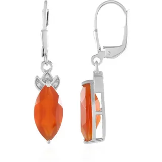 Cavill Ohrring-Set Rote Onyx-Platin-Silber-Ohrringe (2-tlg) rot|silberfarben