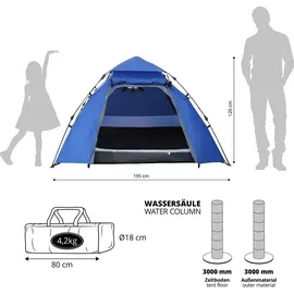 Lumaland Pop Up Kuppelzelt Blau