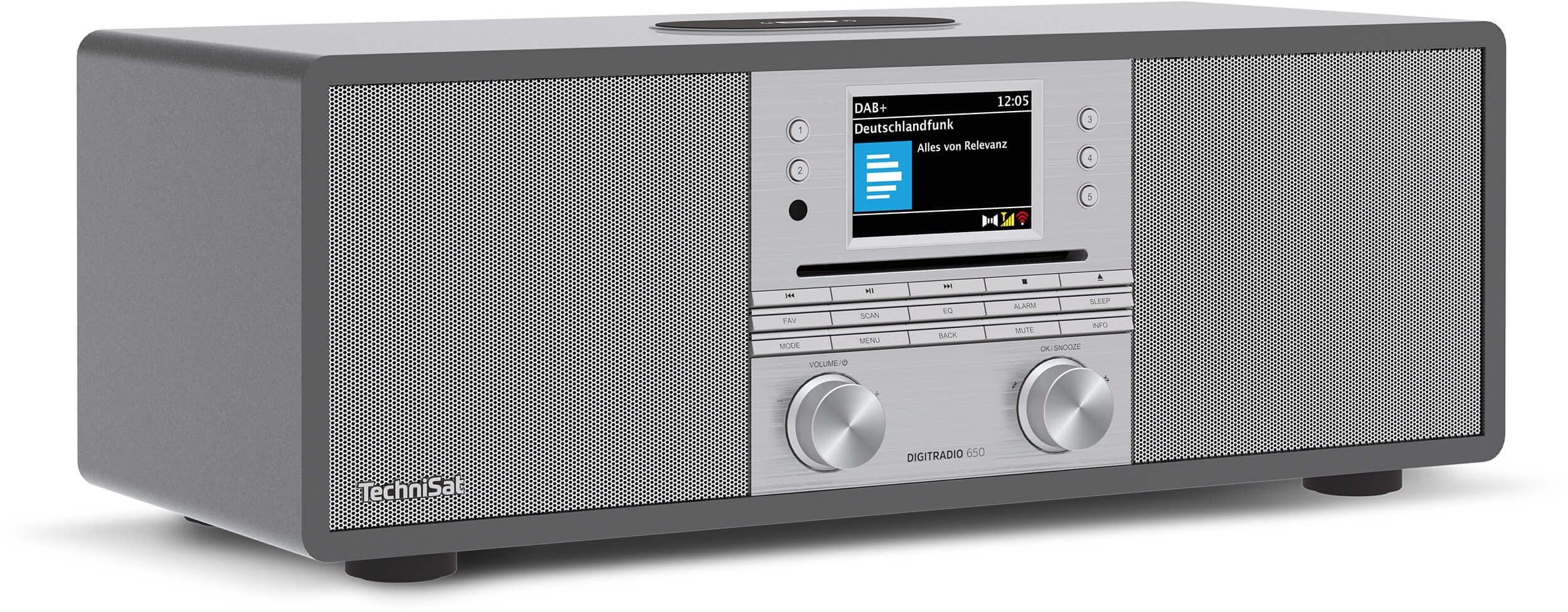 Technisat DIGITRADIO 650 - Kompaktanlage mit 70 Watt 2.1 Lautsprecher-System (Musik-Anlage mit Internetradio, DAB+, UKW, CD-Player, Bluetooth, App-Steuerung, Qi Ladestation, Spotify & Amazon Music)